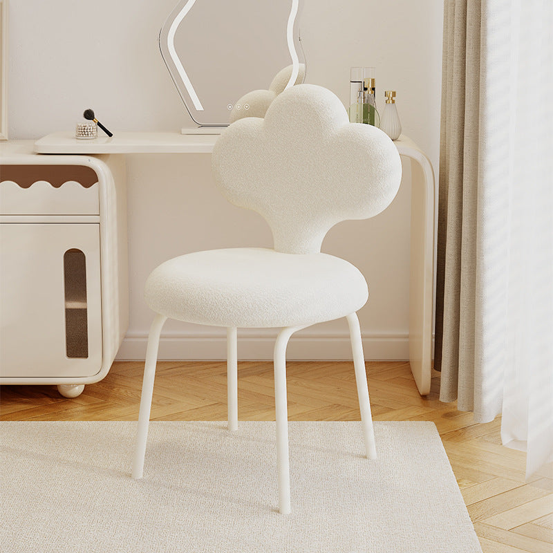 Contemporary Cloud Lambswool Swivel Vanity Stool