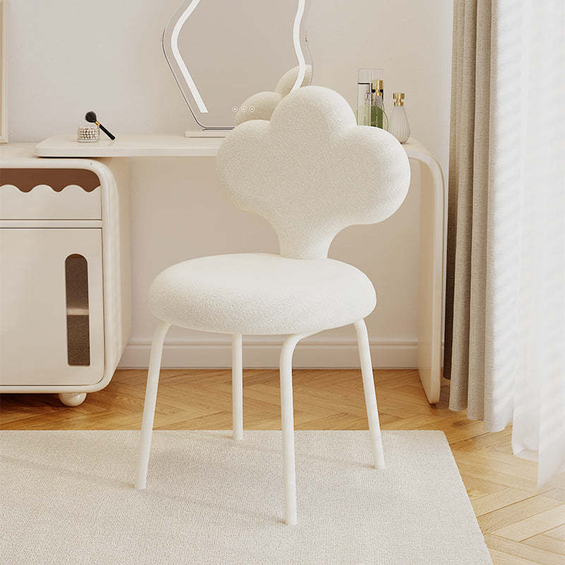 Contemporary Cloud Lambswool Swivel Vanity Stool