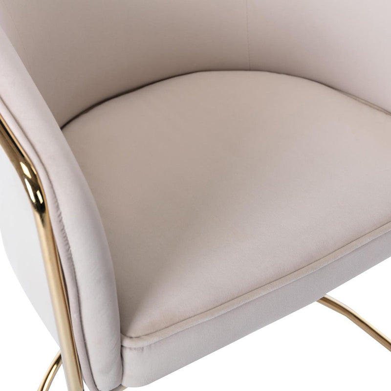 Modern Half-Round Curved Leather Metal Dining Chair