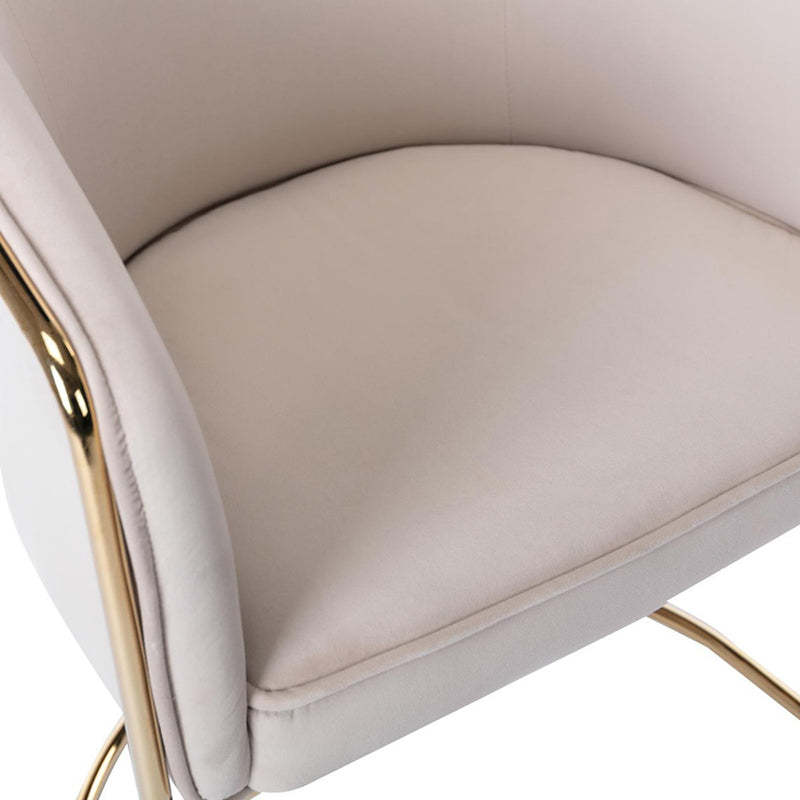 Modern Half-Round Curved Leather Metal Dining Chair