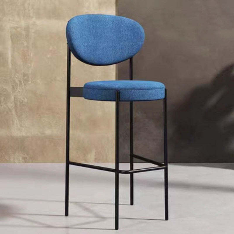 Scandinavian Oval Fabric Iron Bar Stool
