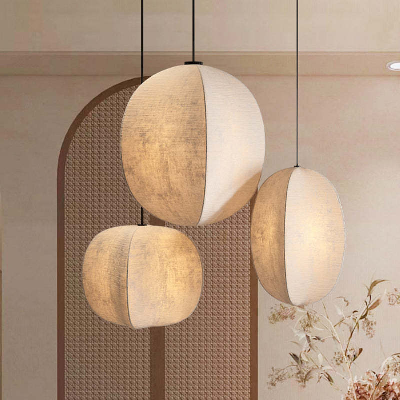 Japanese Zen Silk Lantern Pendant Light
