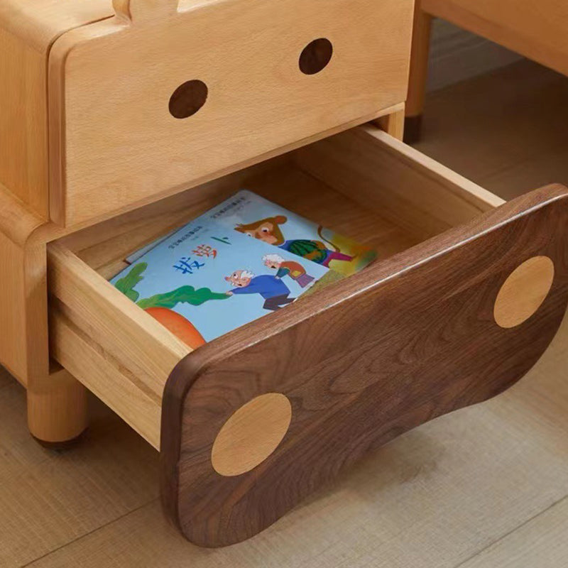 Kids Bear Wood 1-Drawer Nightstand