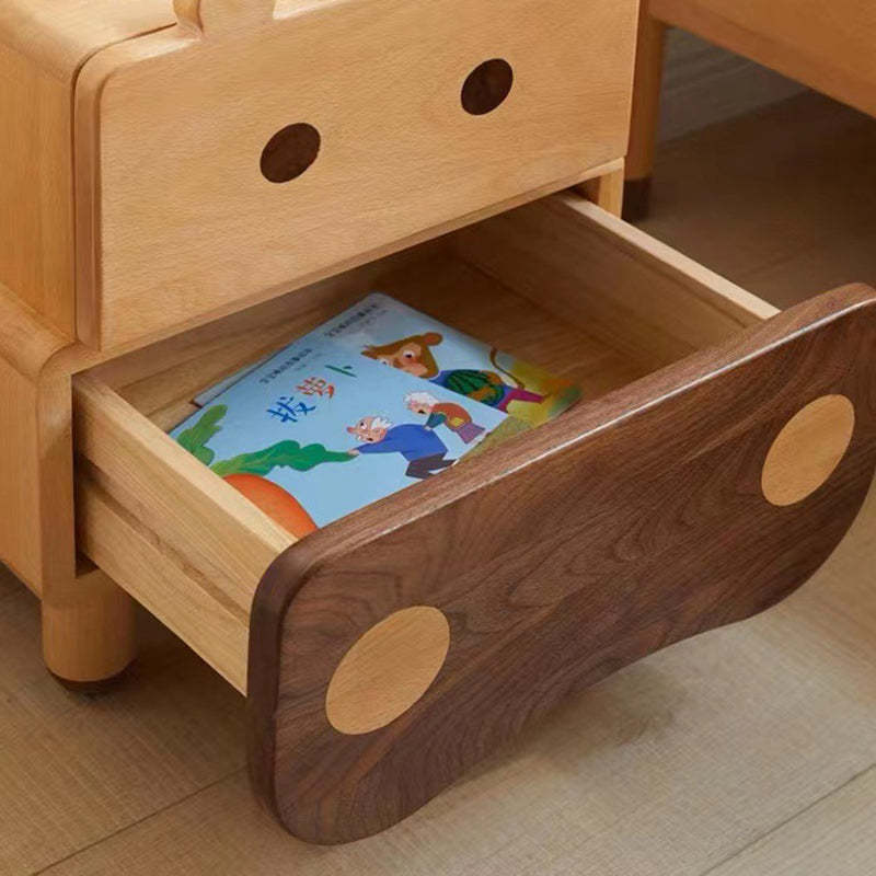 Kids Bear Wood 1-Drawer Nightstand