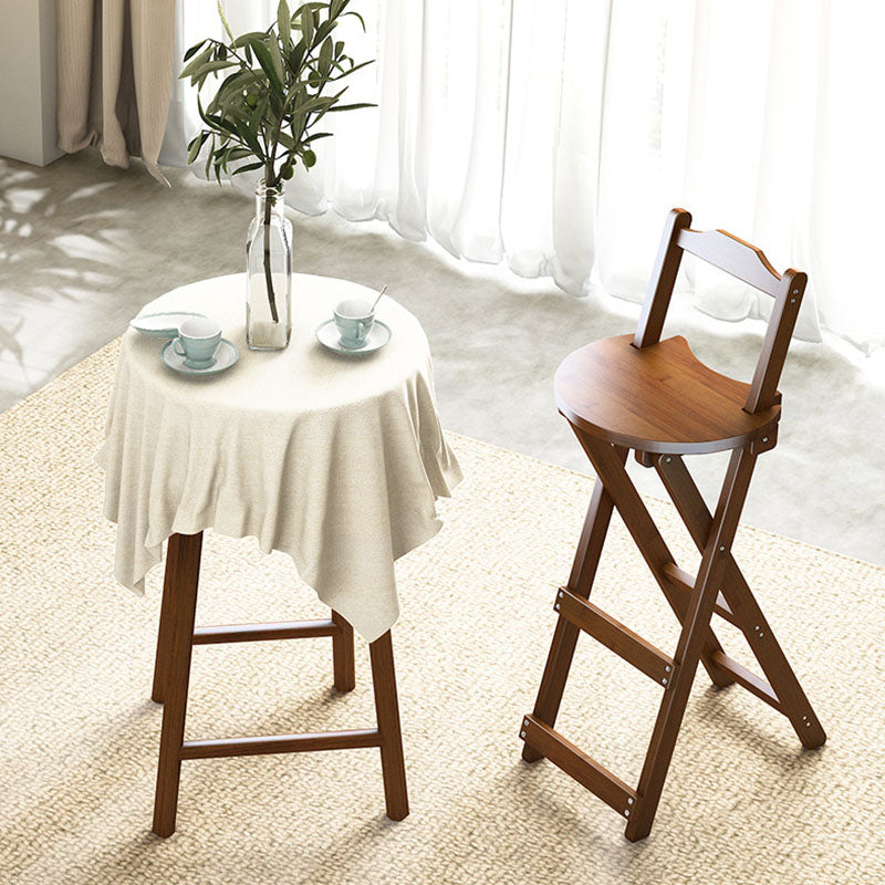 Contemporary Bamboo X-Leg Foldable Bar Stool