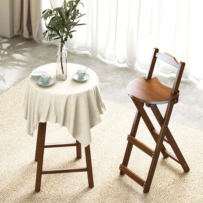 Oak bamboo x-leg foldable bar & counter stools - minimalist