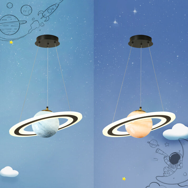 Modern Space Planet Circle Kids LED Chandelier
