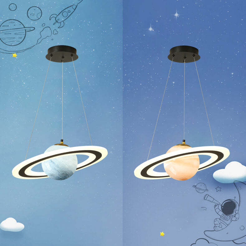 Modern Space Planet Circle Kids LED Chandelier