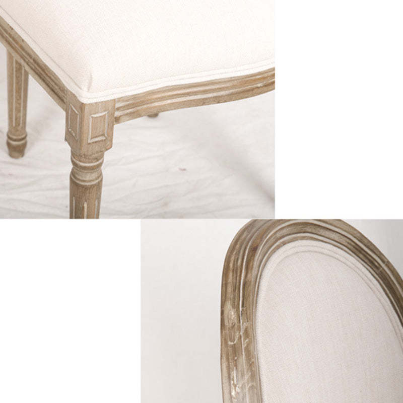 Retro Rubberwood Fabric Elliptical Dining Chair