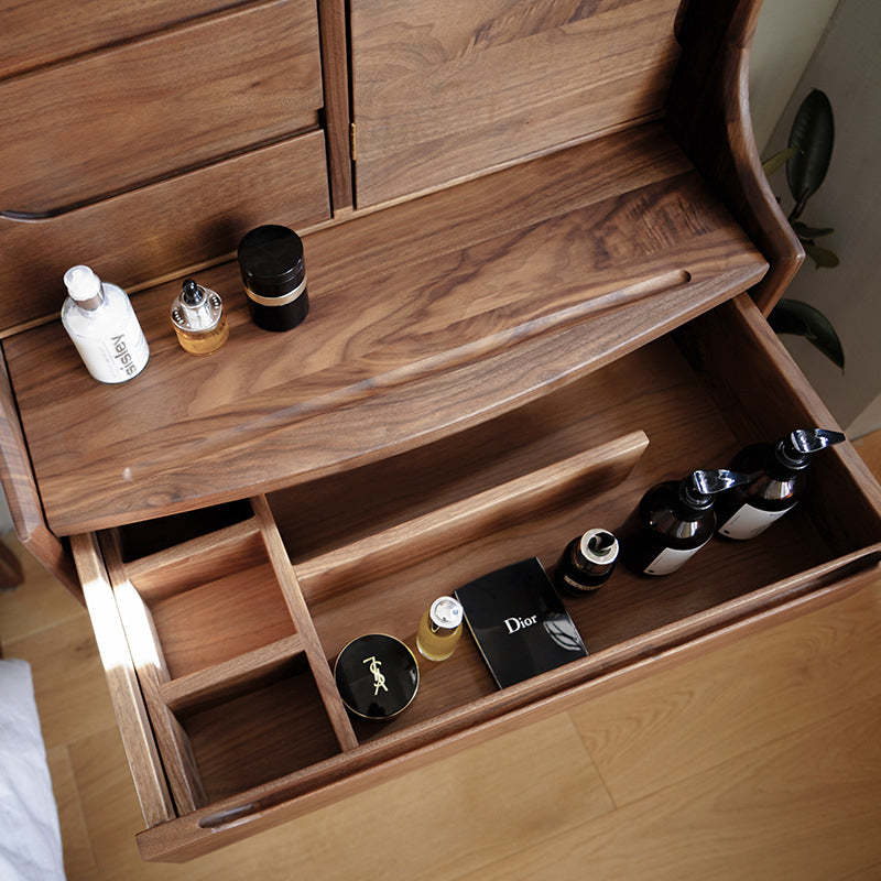 Chinese Wood 5-Drawer Nightstand
