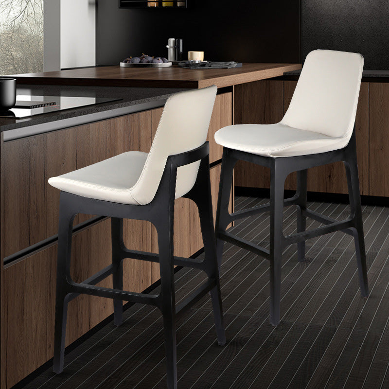 Nordic Microfiber Leather Wood Bar Stool
