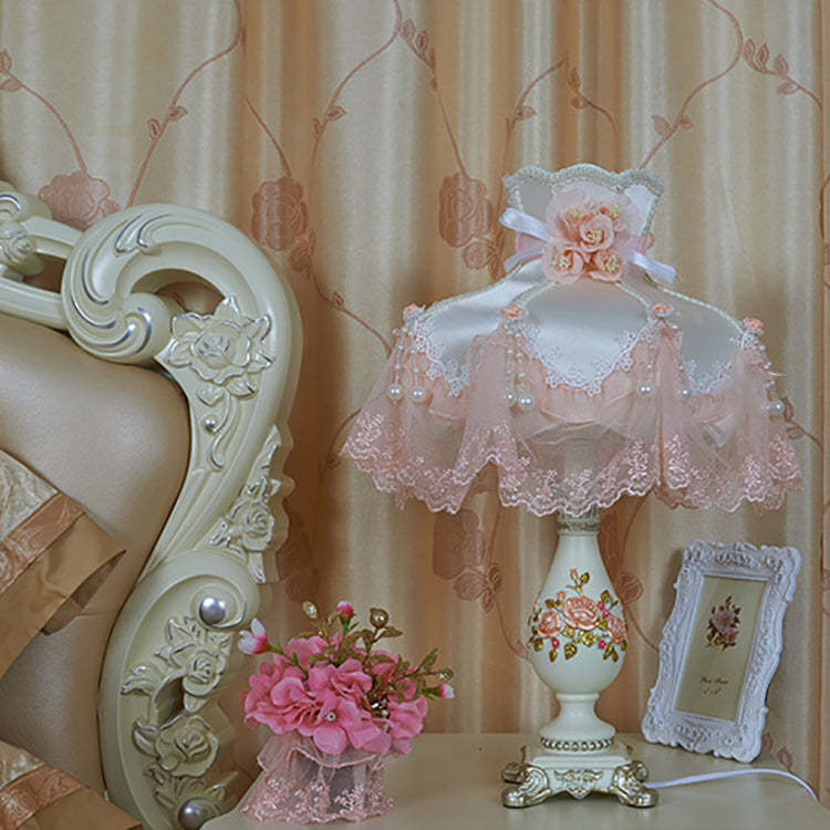 European Vase Palace Resin Fabric Table Lamp