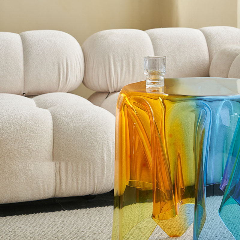Scandinavian Wrinkle Tablecloth Acrylic Coffee Table