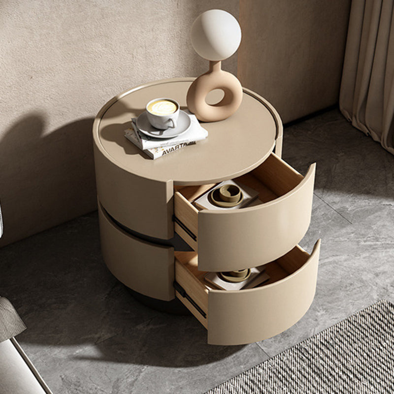 Minimalist Cylinder Wood 2-Drawer Nightstand