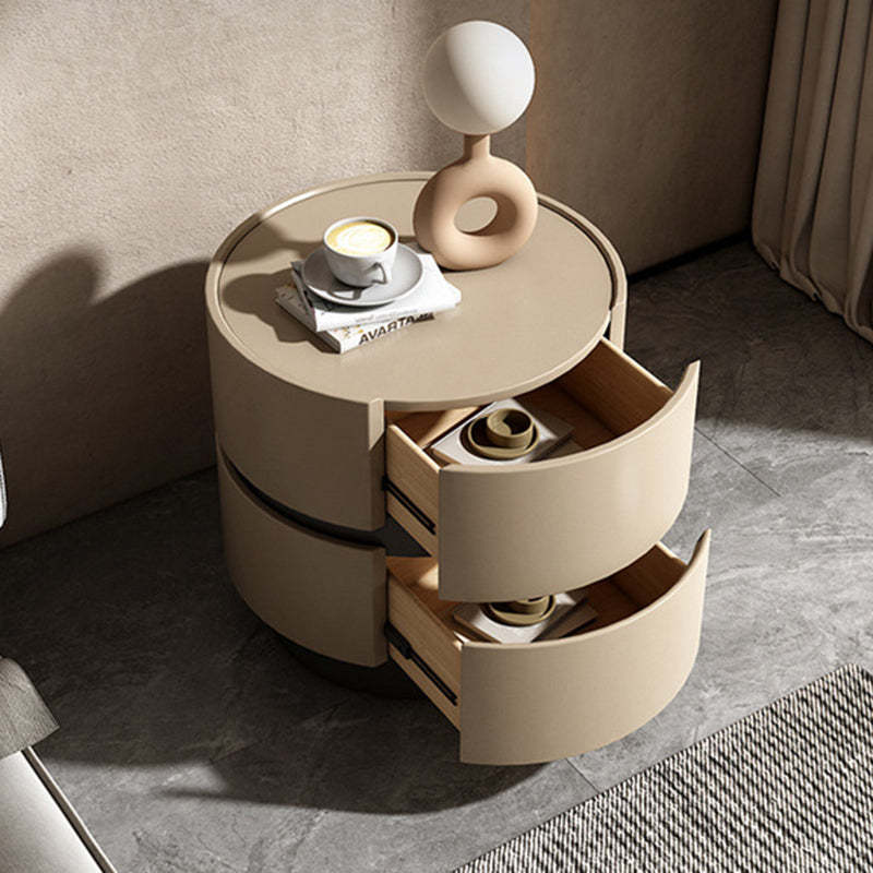 Minimalist Cylinder Wood 2-Drawer Nightstand
