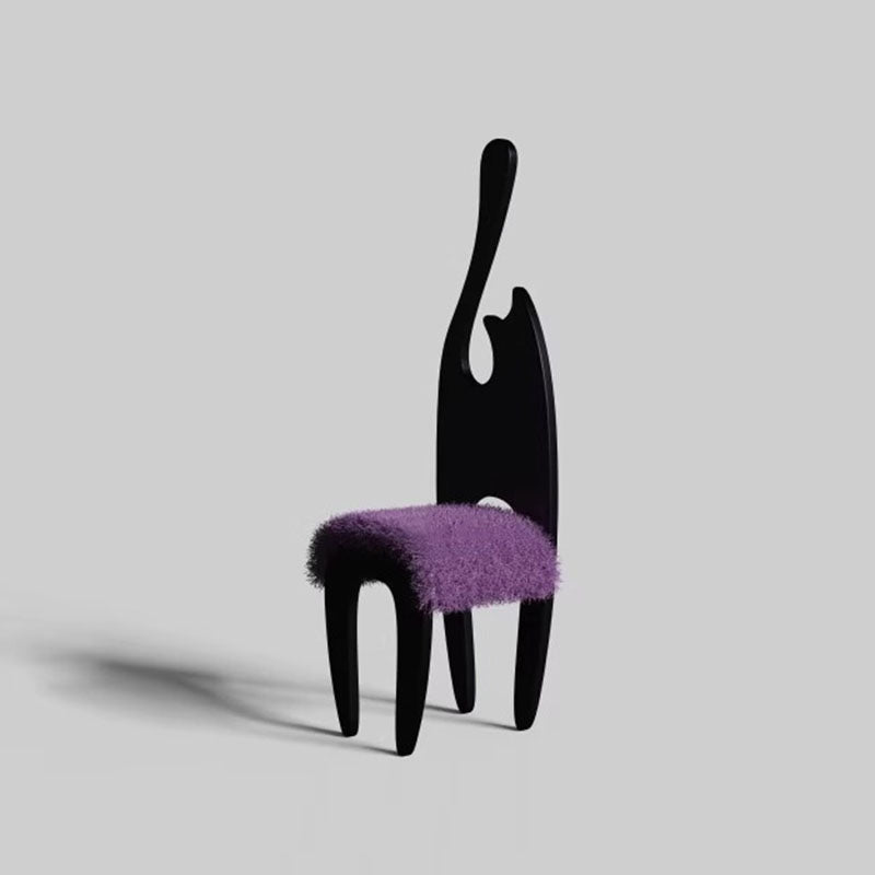 Cat Wood Fabric Chair — Orange