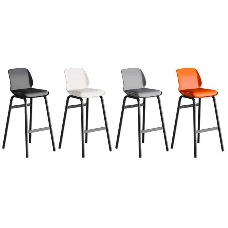 Nordic Square Leather Iron Plastic Bar Stool
