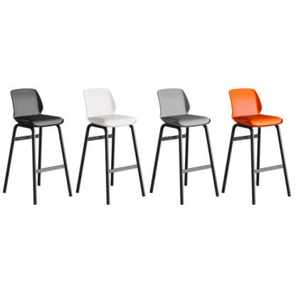 Nordic Square Leather Iron Plastic Bar Stool