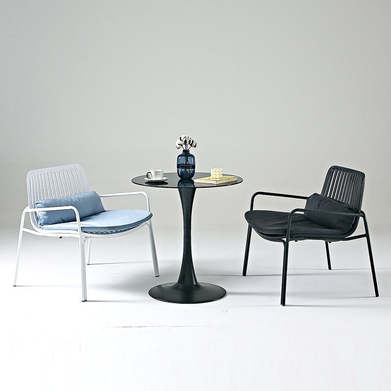 Nordic Rectangular Steel Armchair — White