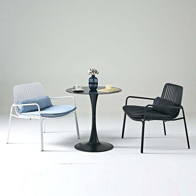 Nordic Rectangular Steel Armchair — White