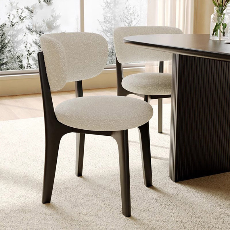 Round Velvet Wooden Dining Chair