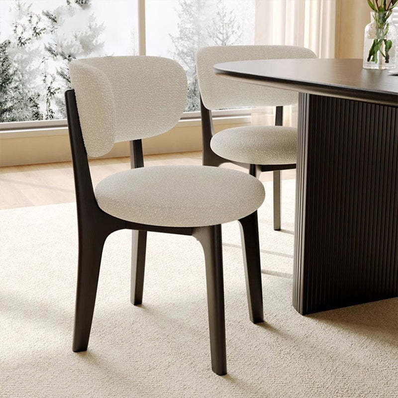 Round Velvet Wooden Dining Chair
