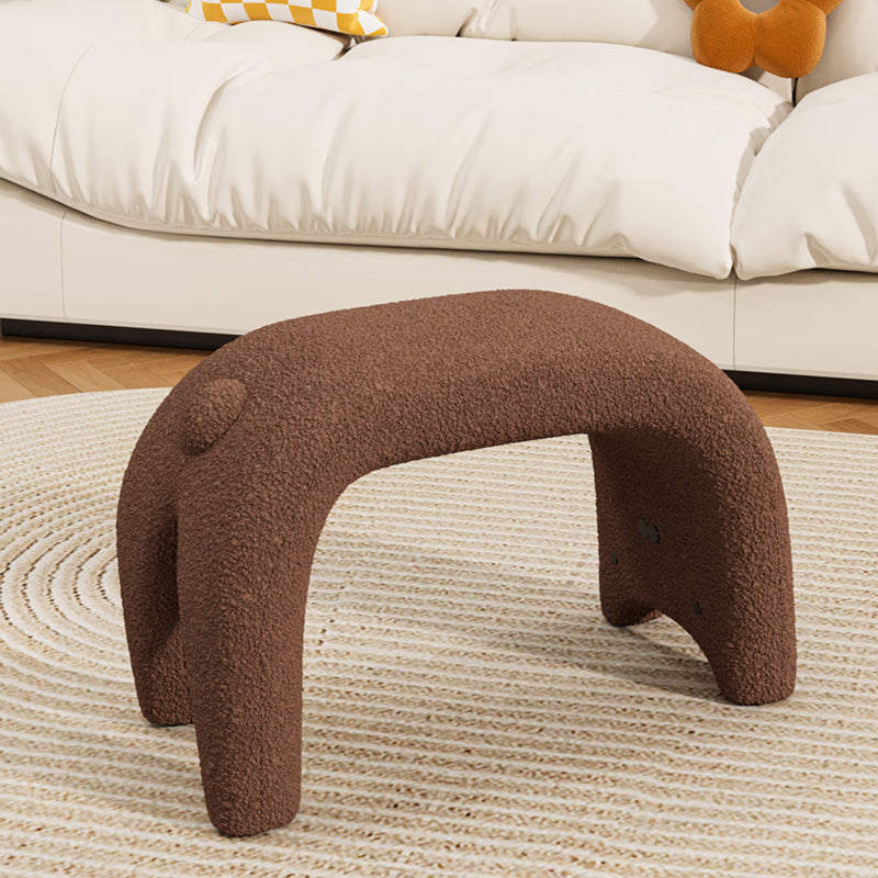 Curved Faux Fur Cat Vanity Stool