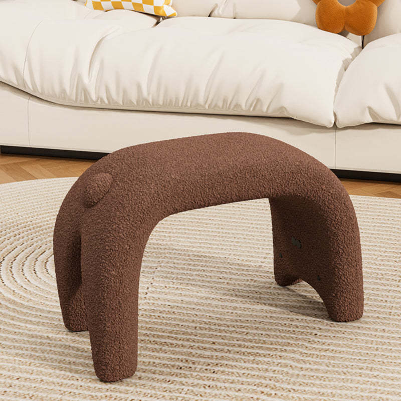 Curved Faux Fur Cat Vanity Stool