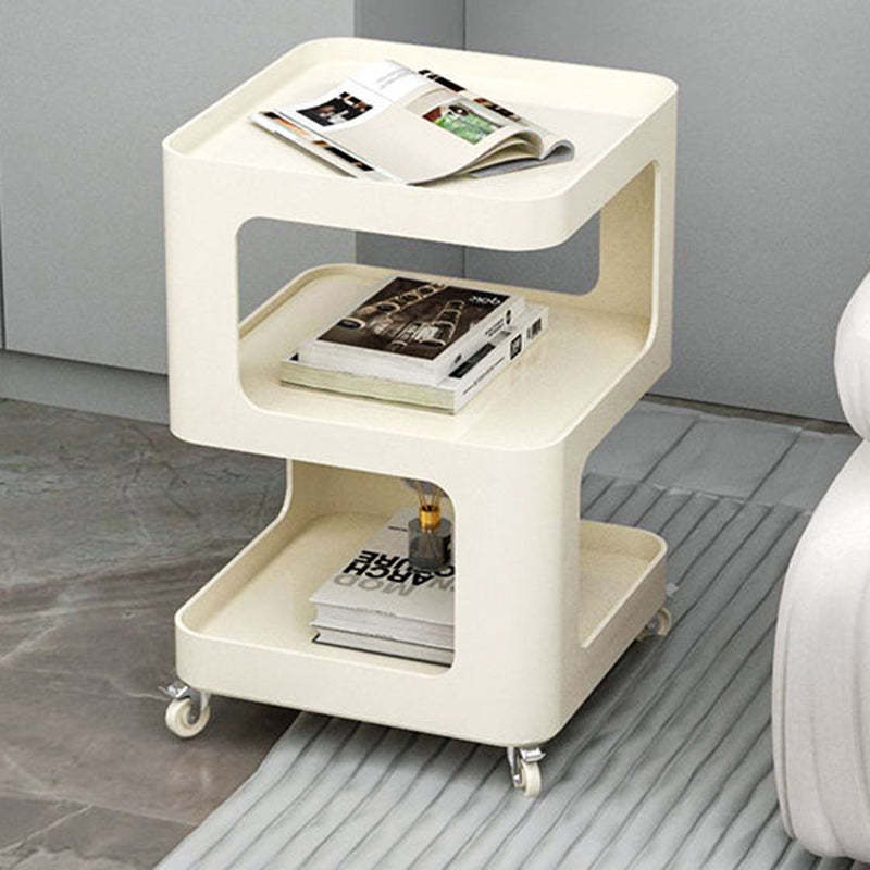 Contemporary Iron 3-Tier Movable Side Table