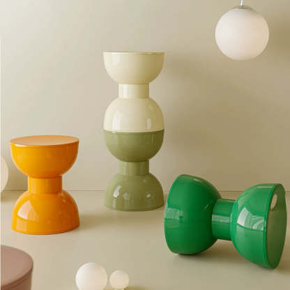Scandinavian Macaron Hourglass Plastic Footstool