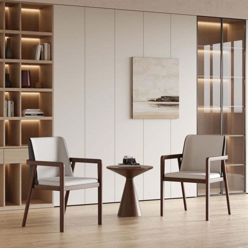Chinese Ash Wood PU Leather Dining Chair