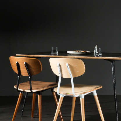 Scandinavian Square Wood Iron Chair