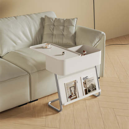 Nordic Rotating L-Shape Steel End Table