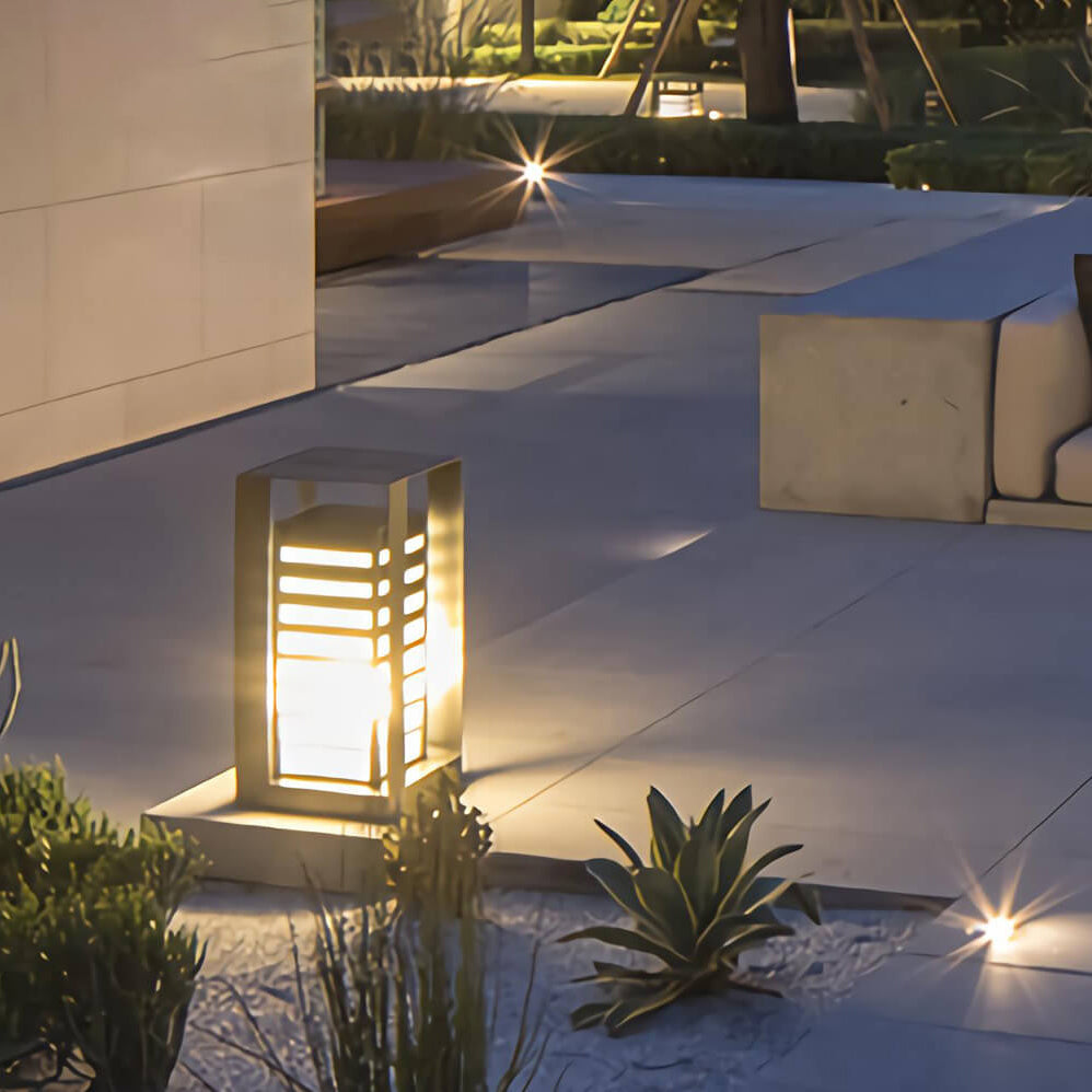 Solar Metal Square Outdoor LED Patio Floor Lamp