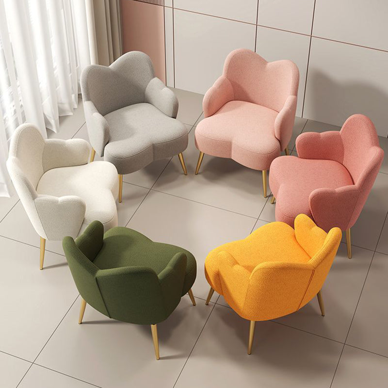 Minimalist Cream Curve Lambswool Vanity Stool