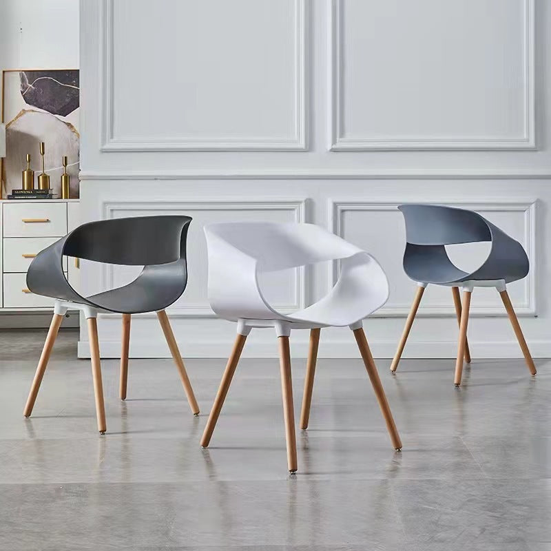 Half Round Twisted Plastic Wood Chair
