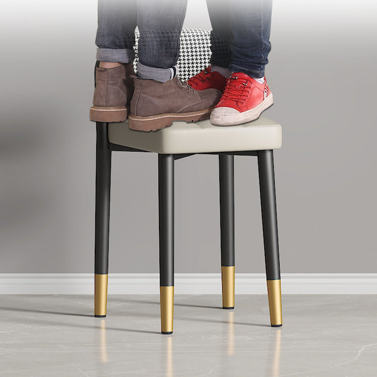 Modern Fabric Upholstered Low Back Vanity Stool
