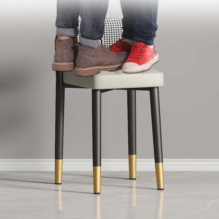 Modern Fabric Upholstered Low Back Vanity Stool