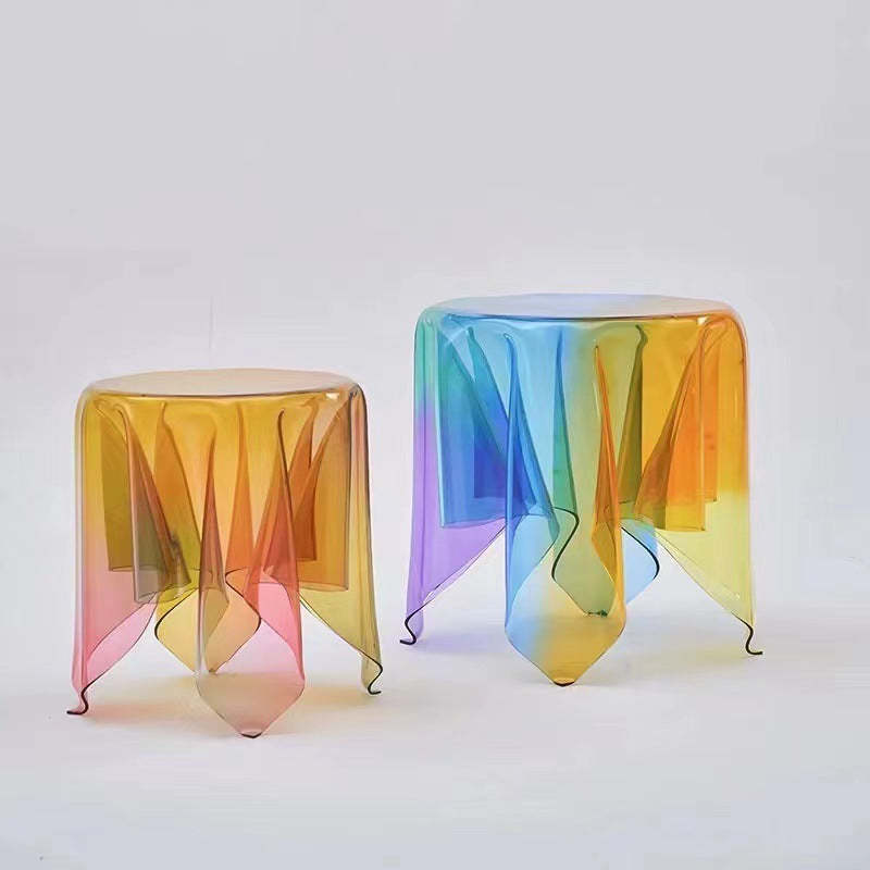 Scandinavian Wrinkle Tablecloth Acrylic Coffee Table