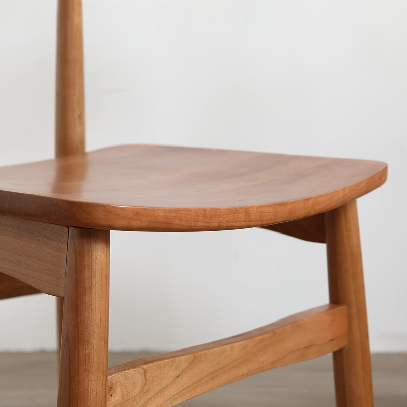 Vintage Cherry Wood Dining Chair with Footrest