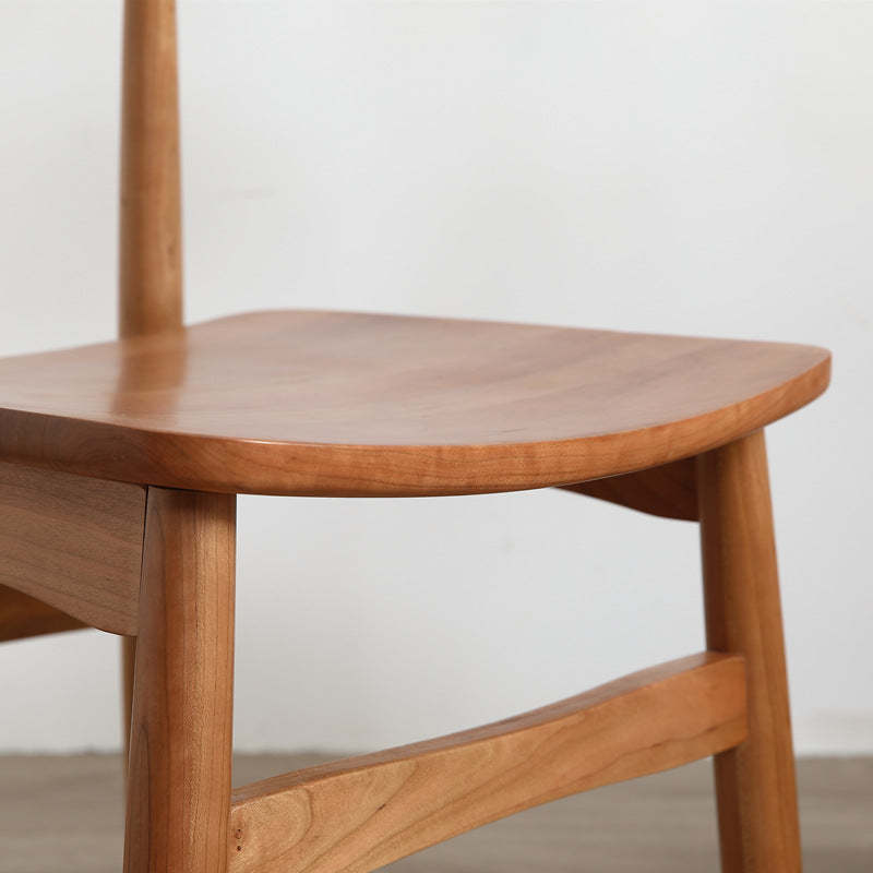 Vintage Cherry Wood Dining Chair with Footrest