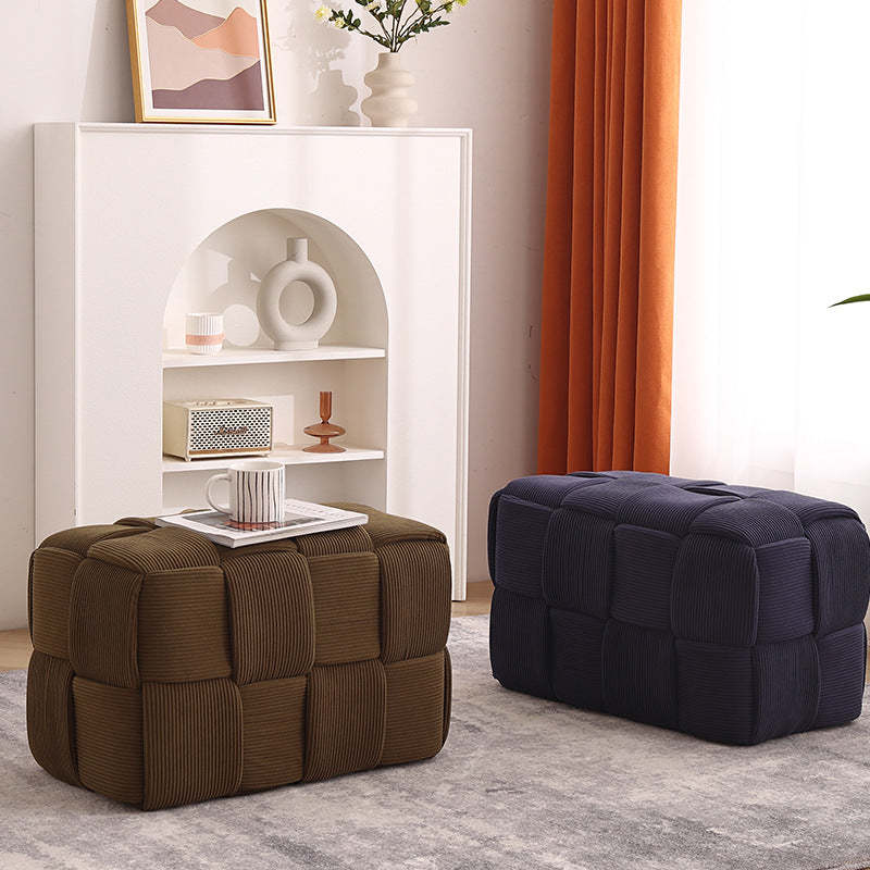 Contemporary Velvet Solid Wood Backless Chair