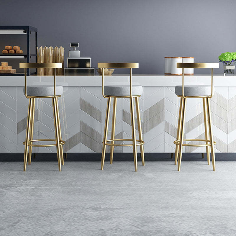 Minimalist Iron Fabric Round Bar Stool