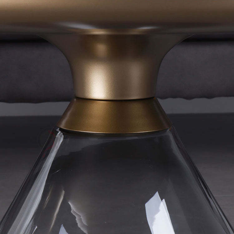 Contemporary Round Glass Steel Coffee Table