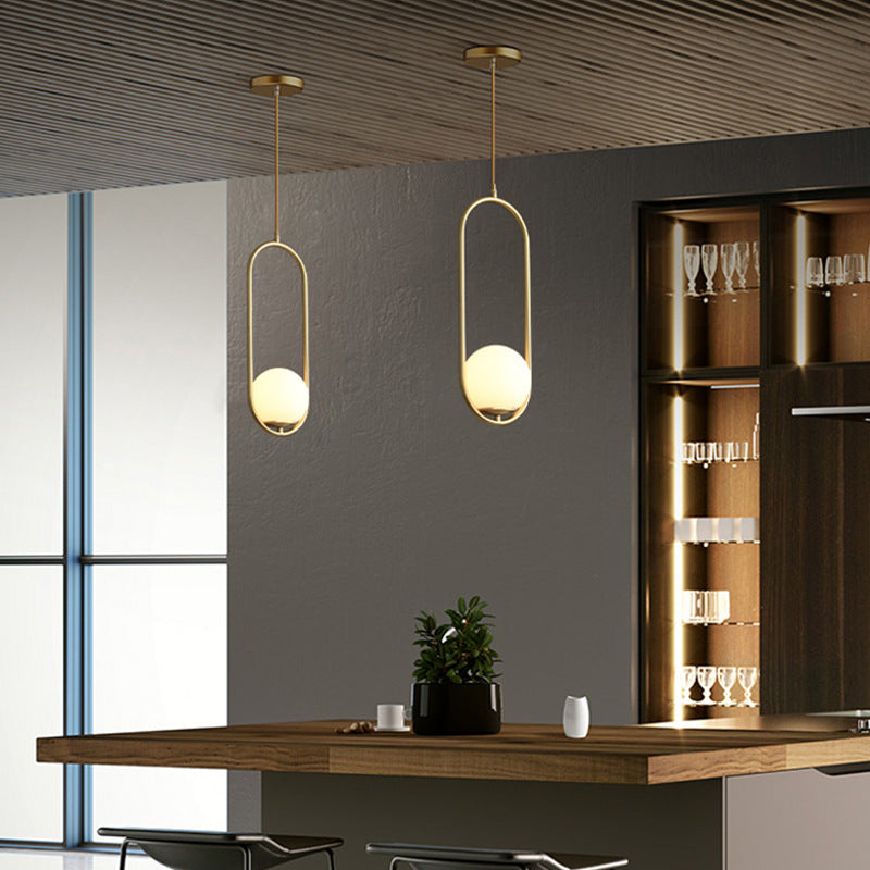 Modern Minimalist Oval Glass Orb Pendant — A / 220V-240V For UK/AU