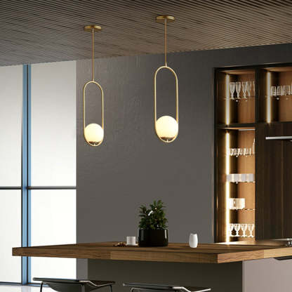 Modern Minimalist Oval Glass Orb Pendant — A / 220V-240V For UK/AU