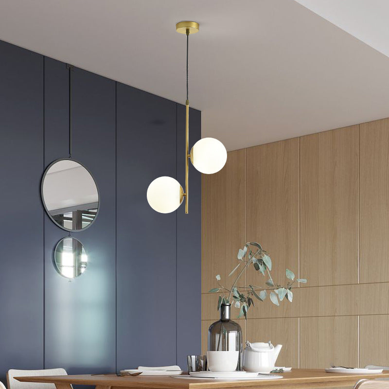 Nordic Minimalist Glass Ball Branch Chandelier