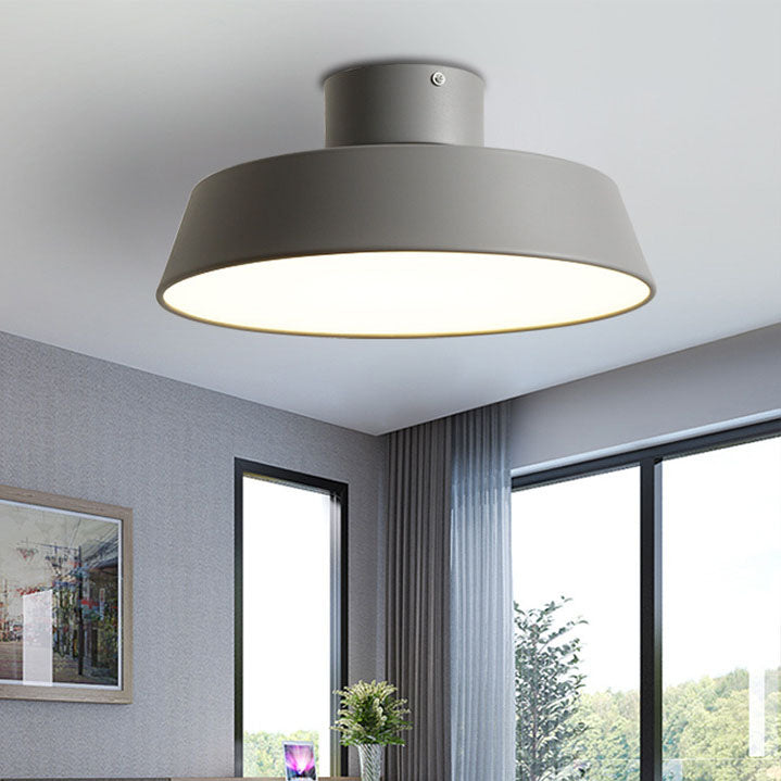 Nordic Minimalist Round Pot Iron LED Flush Mount Light — White Light (5000K) / 110V-120V For US/CA