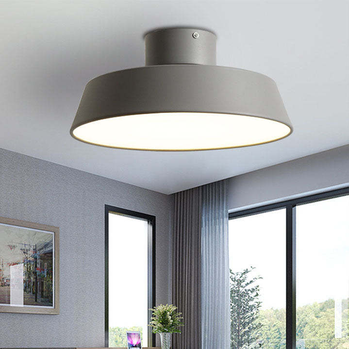 Nordic Minimalist Round Pot Iron LED Flush Mount Light — White Light (5000K) / 110V-120V For US/CA