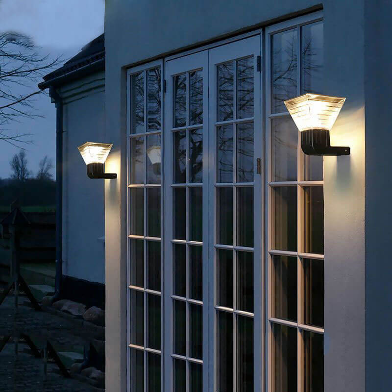 Modern Black Aluminum Plastic Solar LED Outdoor Wall Light